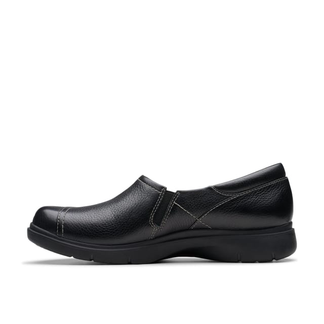 Clarks Clarks Women's Certina Ease Black Leather Slip Ons - 2