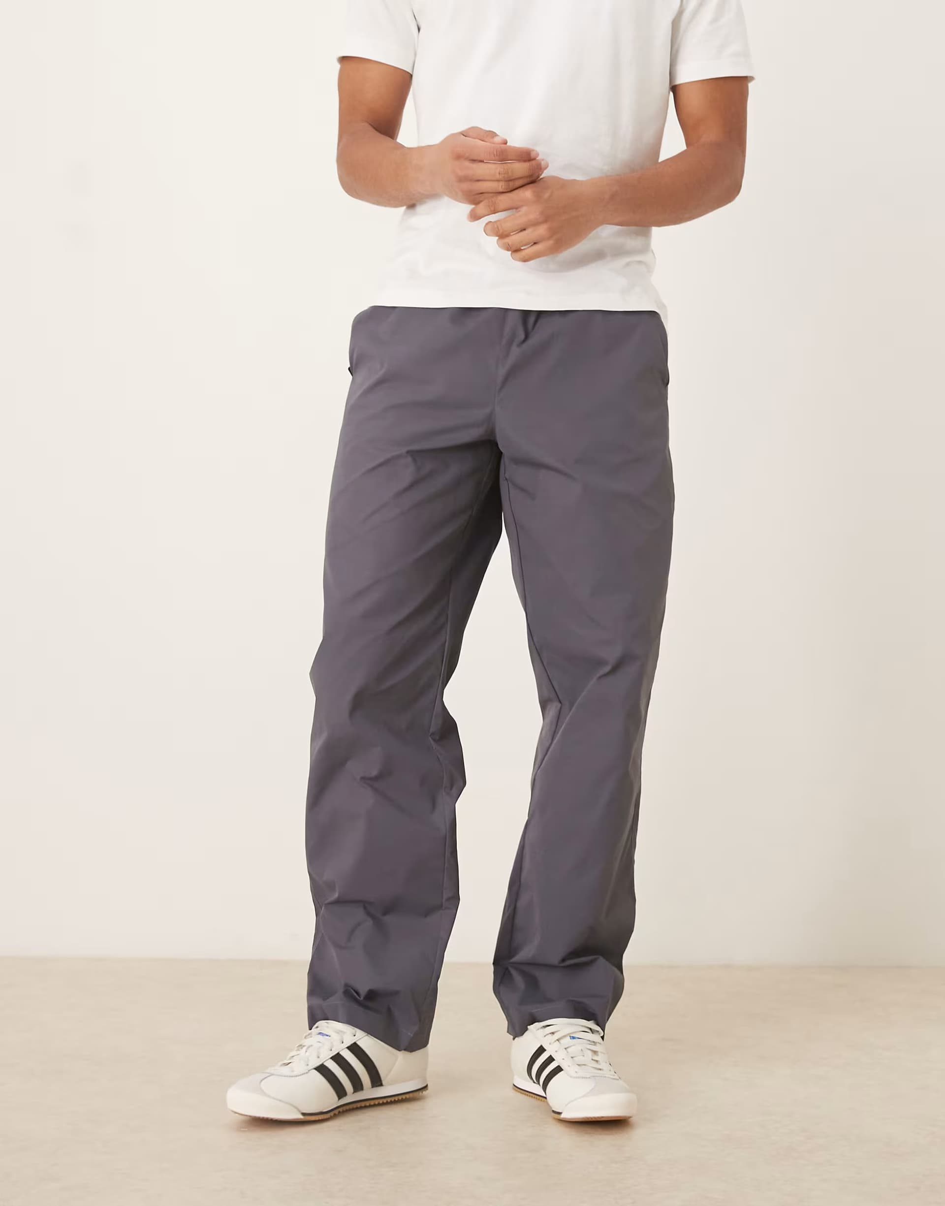 ASOS ASOS DESIGN baggy nylon trousers in grey