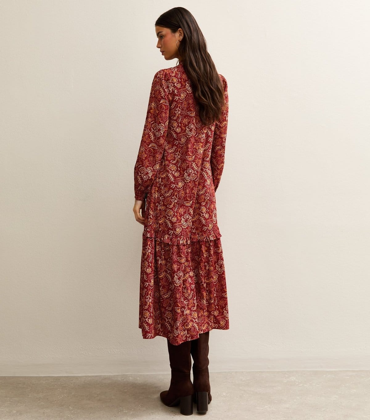 New Look Women's Red Paisley Keyhole Midi Dress New Look - 4