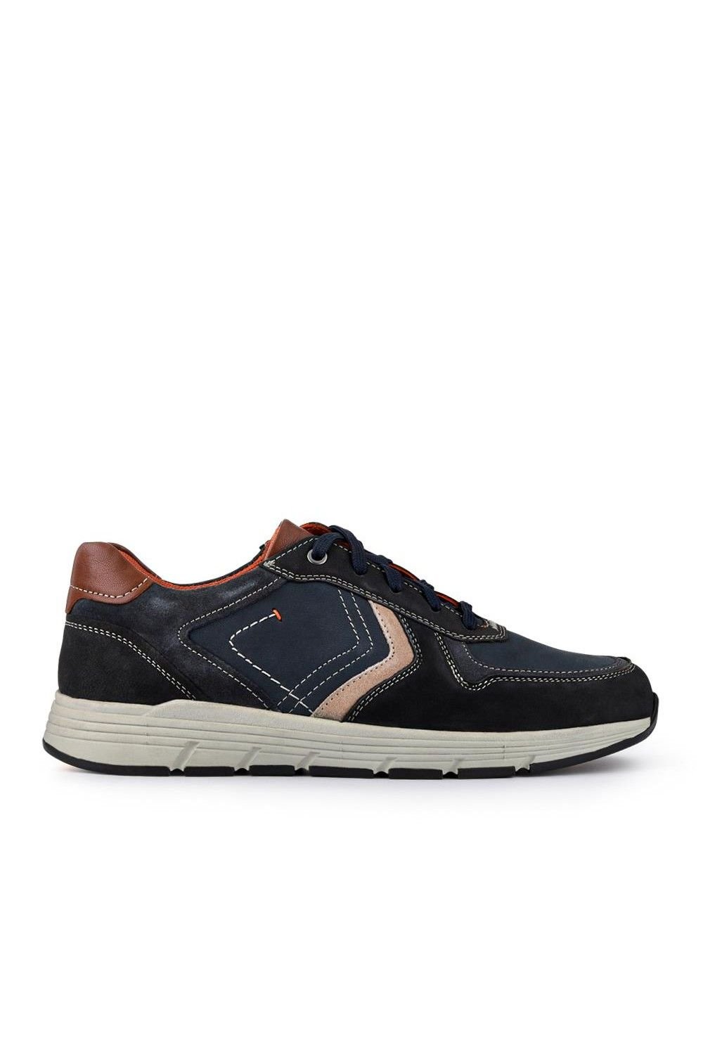 Pavers Pavers Men's Wide-Fit Casual Leather Shoes in Navy - 2