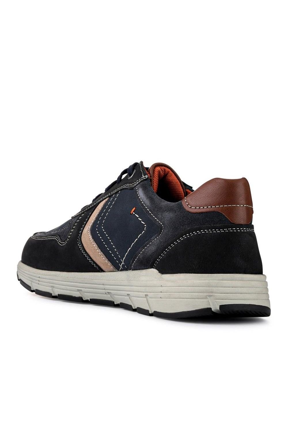 Pavers Pavers Men's Wide-Fit Casual Leather Shoes in Navy - 3