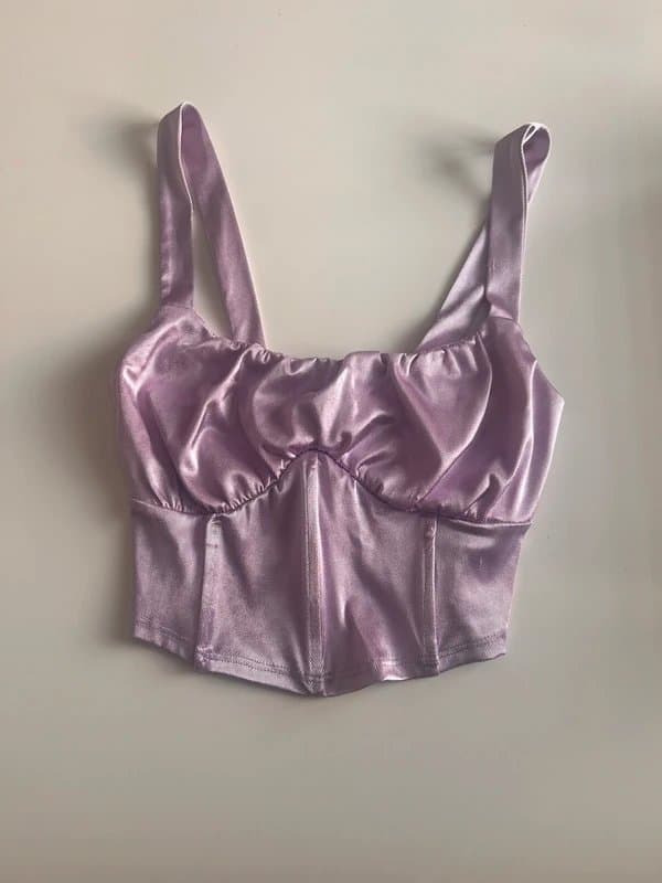New Look new look purple corset crop top