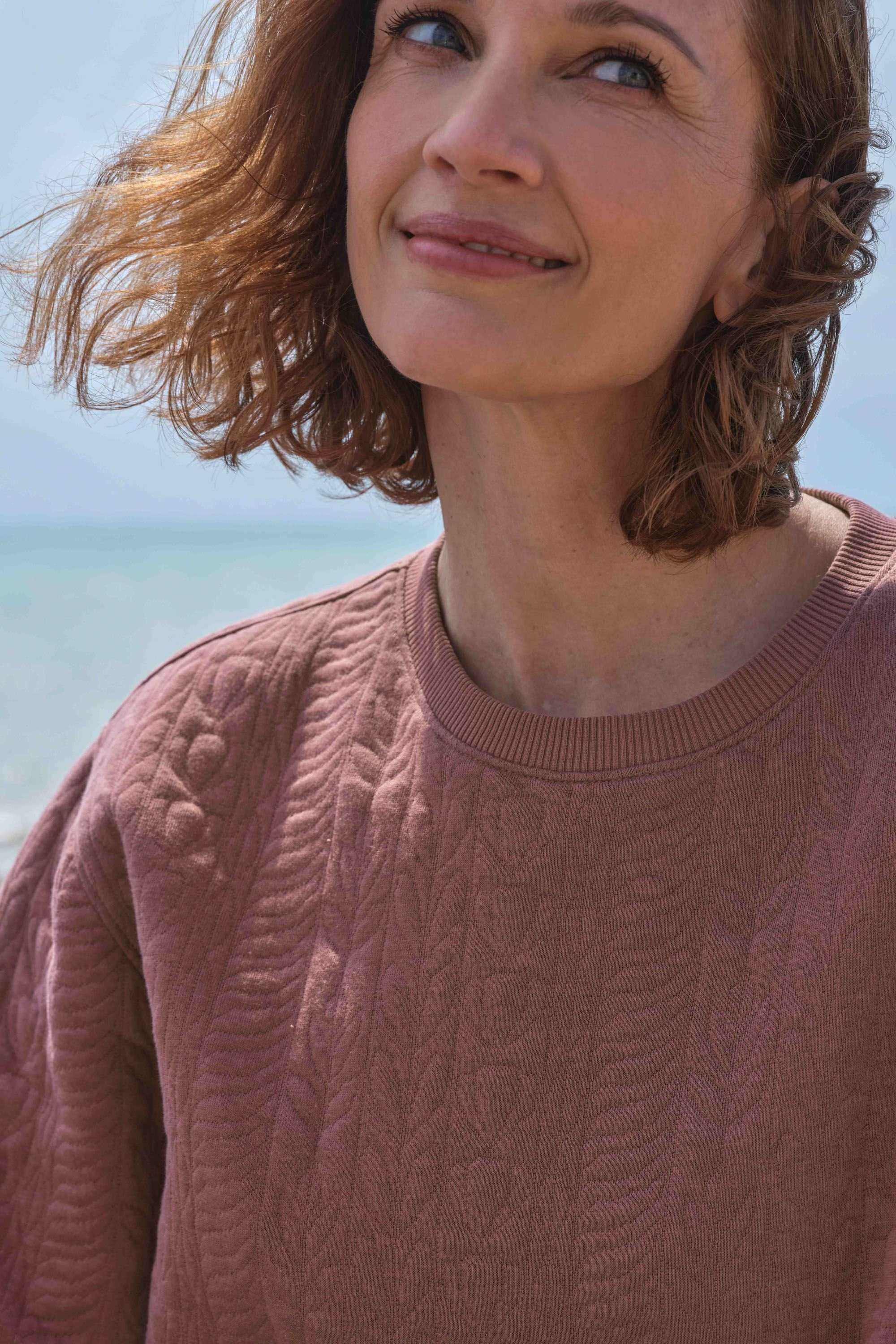 WoolOvers WoolOvers Women's Verve Jacquard Sweatshirt in Mauve - 3