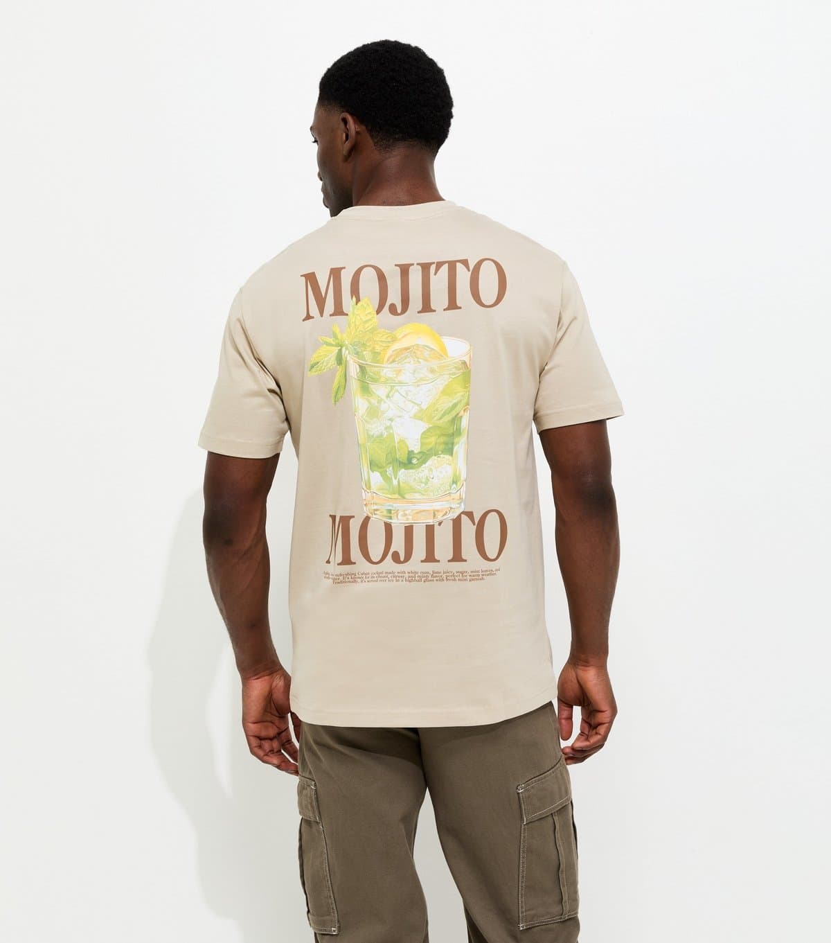 Only and Sons Men's Off White Regular Cotton Mojito T-Shirt Only and Sons New Look