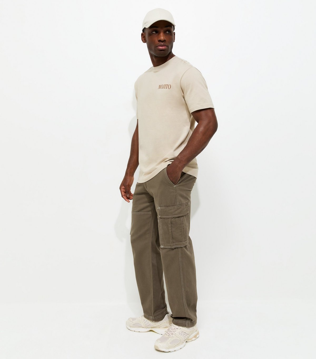 Only and Sons Men's Off White Regular Cotton Mojito T-Shirt Only and Sons New Look - 4