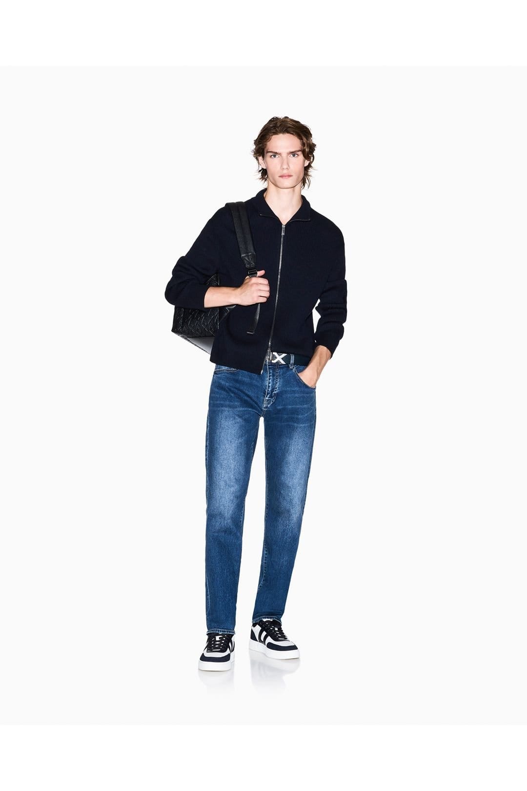 Armani Exchange Armani Exchange Men's Comfort Slim 5 PKT Jean in Dark Blue - 4