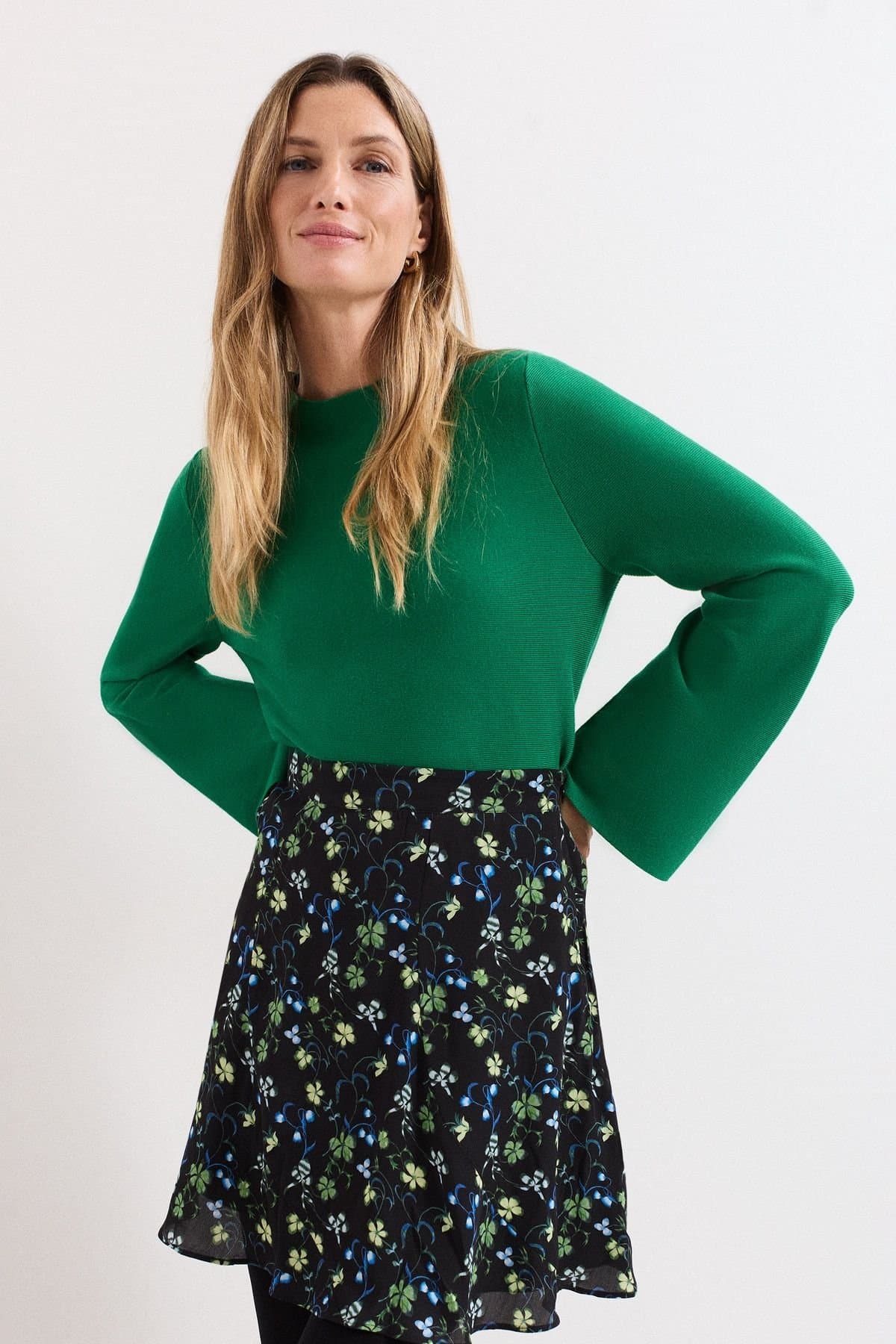 Phase Eight Phase Eight Emerald Peplum Knit Sweater