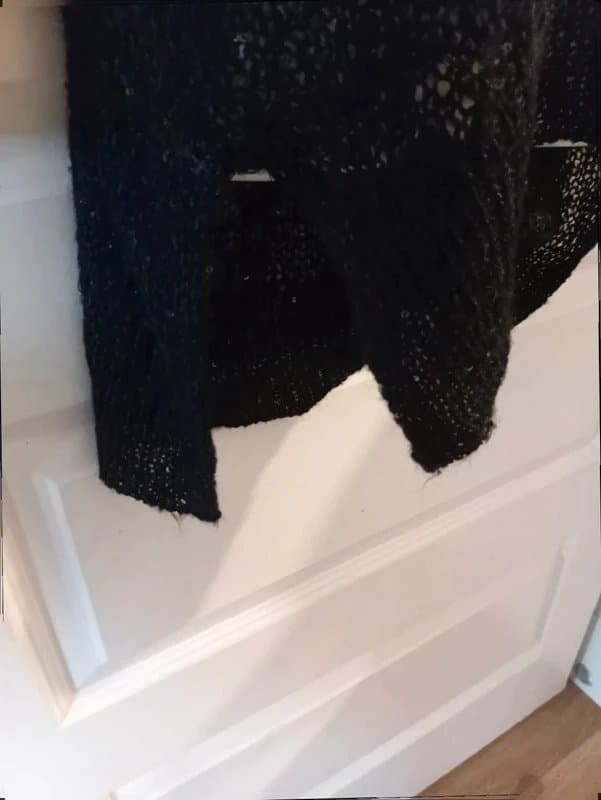 New Look New Look Black Sequin open Knit Jumper UK S 8-10 Sheer Black  Sparkle Sweater  sku 147