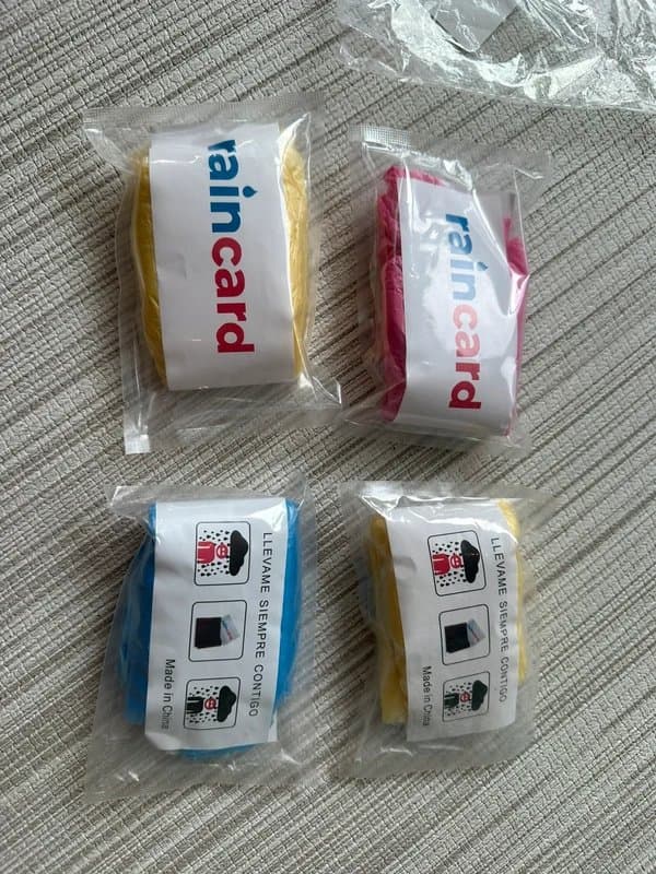 Amazon Essentials Raincard Pocket Rain Ponchos – Pack of 4