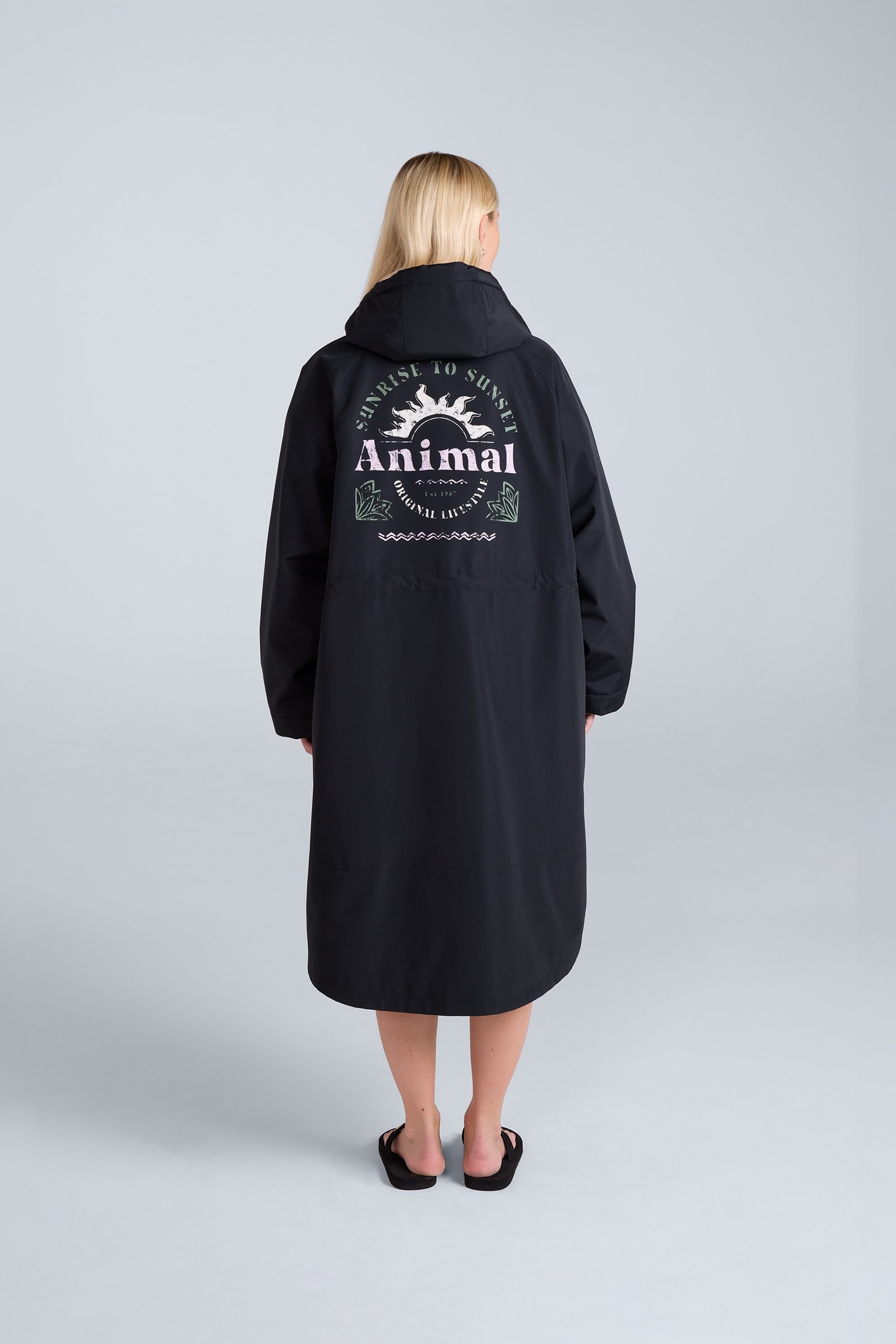 Animal Animal Women's 'Hazey' Waterproof Fleece Lined Beach Parka in Black - 2