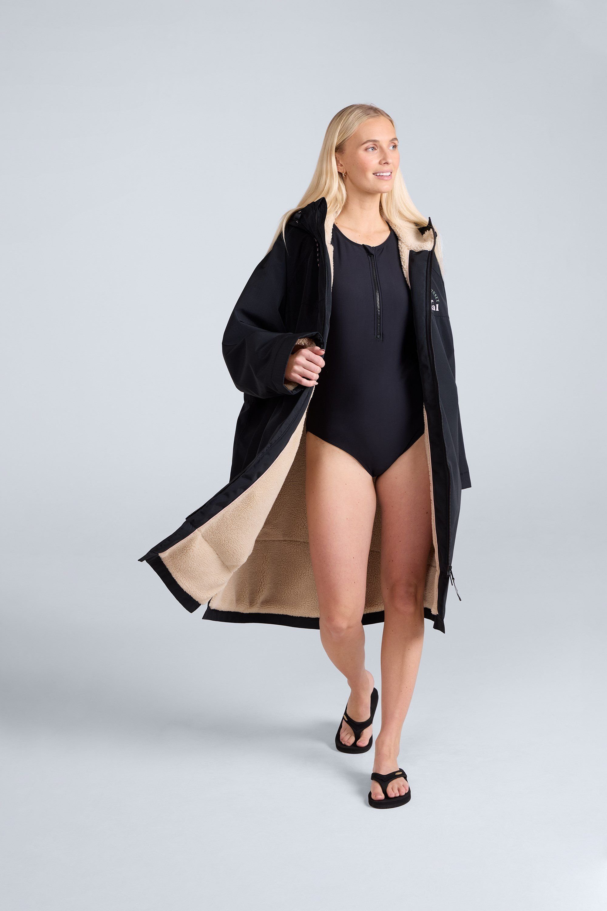 Animal Animal Women's 'Hazey' Waterproof Fleece Lined Beach Parka in Black - 3