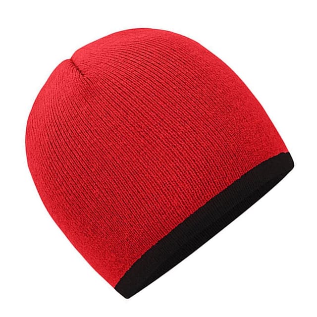 Myrtle Beach Myrtle Beach Men's Contrast Trim Beanie in Red - 2