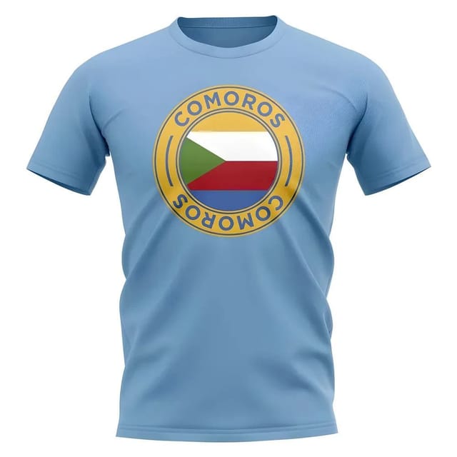 Como Como Men's Personalised Football Badge T-Shirt Sky in Light Blue - 2