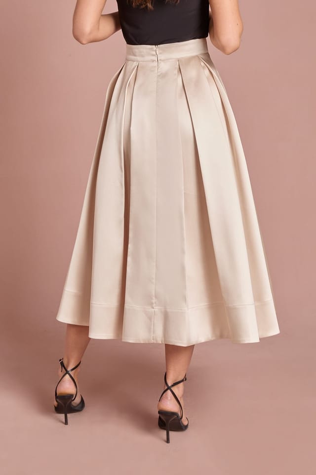 Coast Coast Women's Twill Full Volume Skirt in Champagne - 3