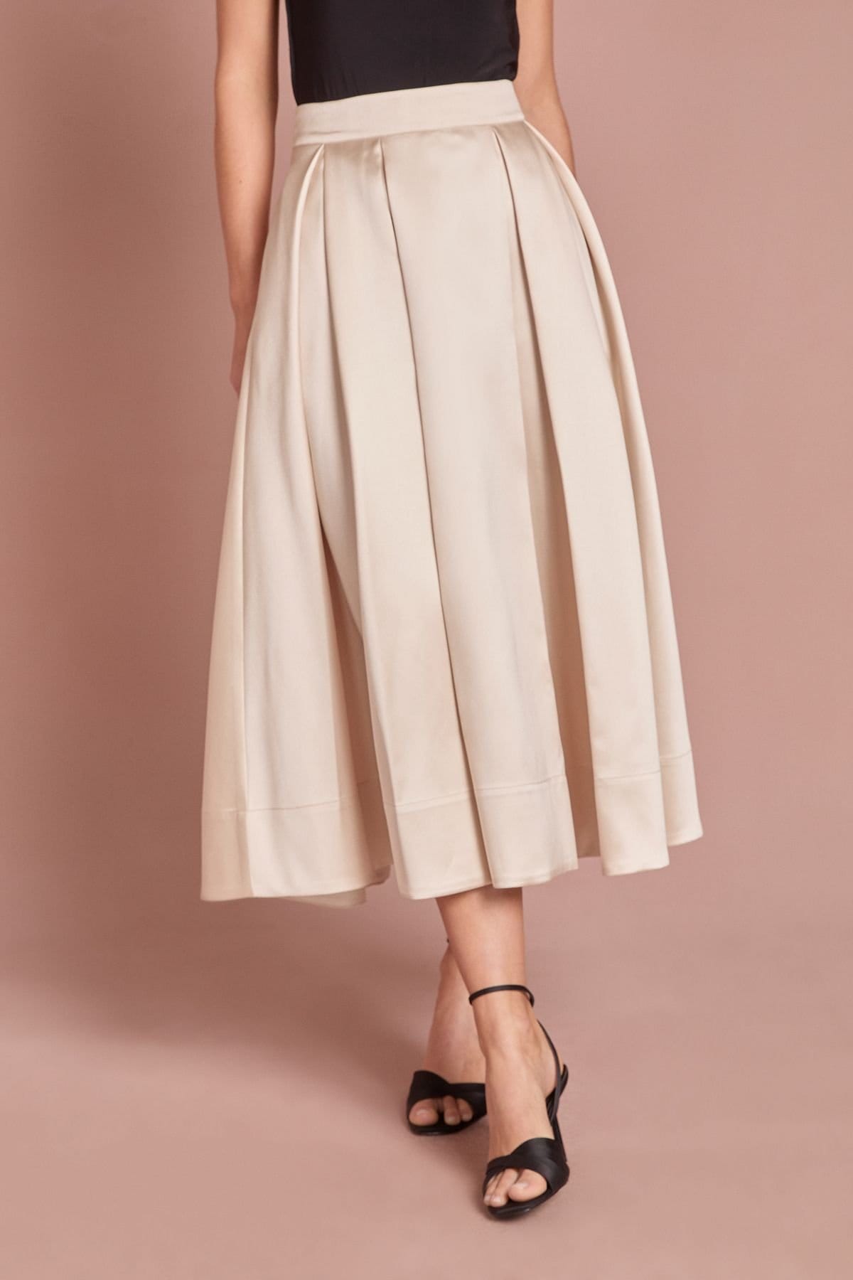 Coast Coast Women's Twill Full Volume Skirt in Champagne - 4