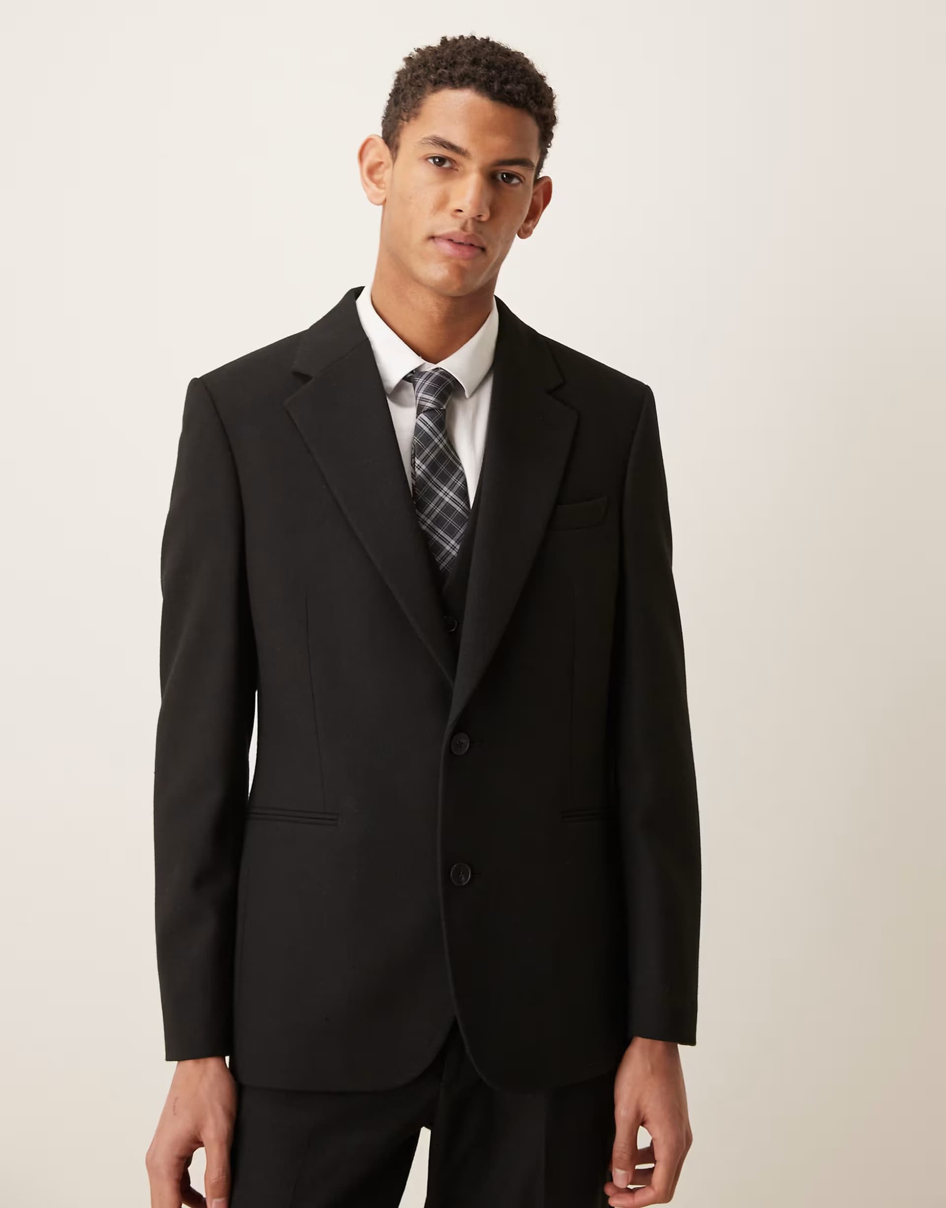 ASOS ASOS DESIGN slim suit jacket with wool in black