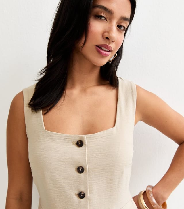 New Look Women's Petite Stone Square Neck Waistcoat New Look - 2