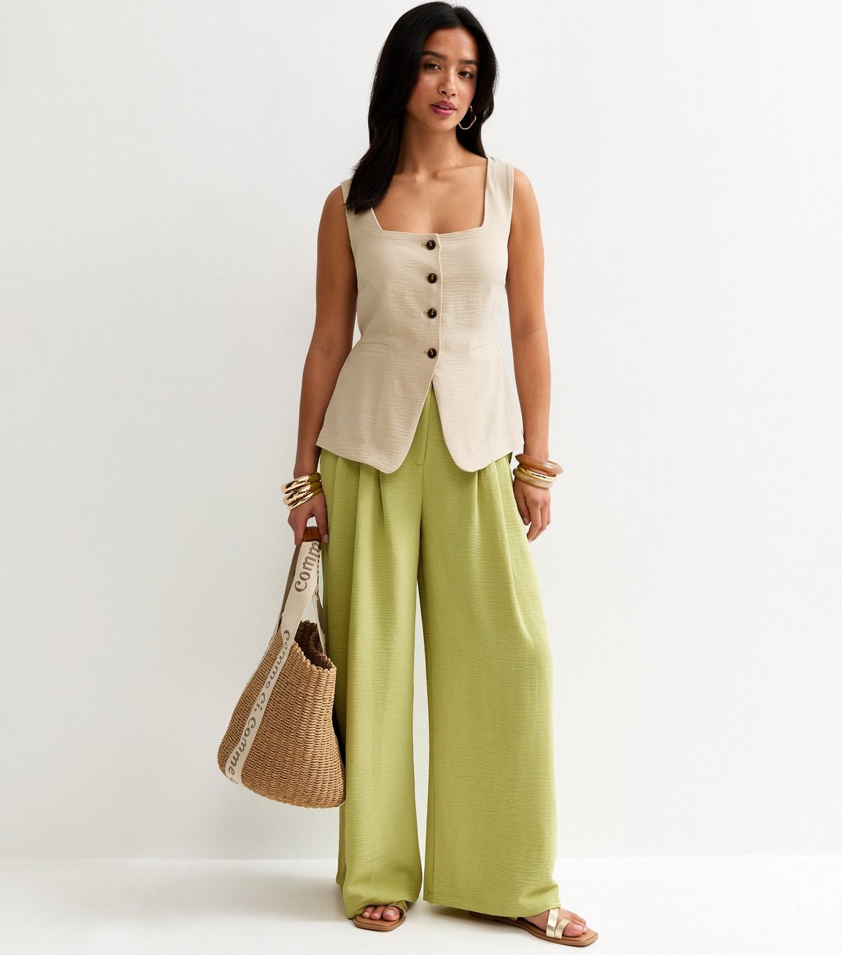 New Look Women's Petite Stone Square Neck Waistcoat New Look - 3