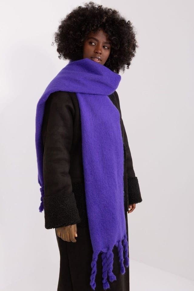 Love Lace Love Lace Women's Smooth Polyester Tassel Scarf Long Shawl Wrap for Winter in Violet - 2