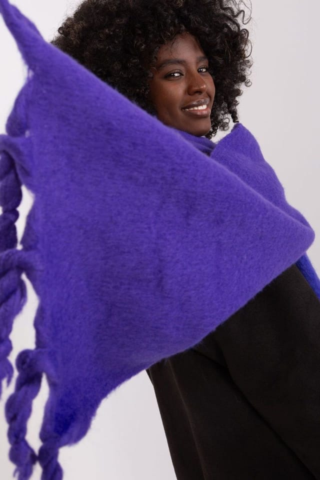 Love Lace Love Lace Women's Smooth Polyester Tassel Scarf Long Shawl Wrap for Winter in Violet - 3