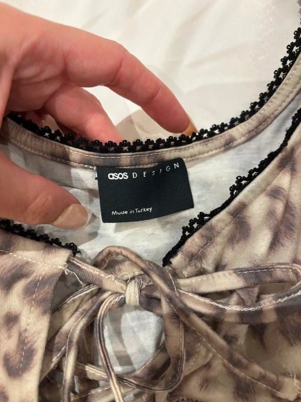 ASOS Design ASOS design leopard print tie up top