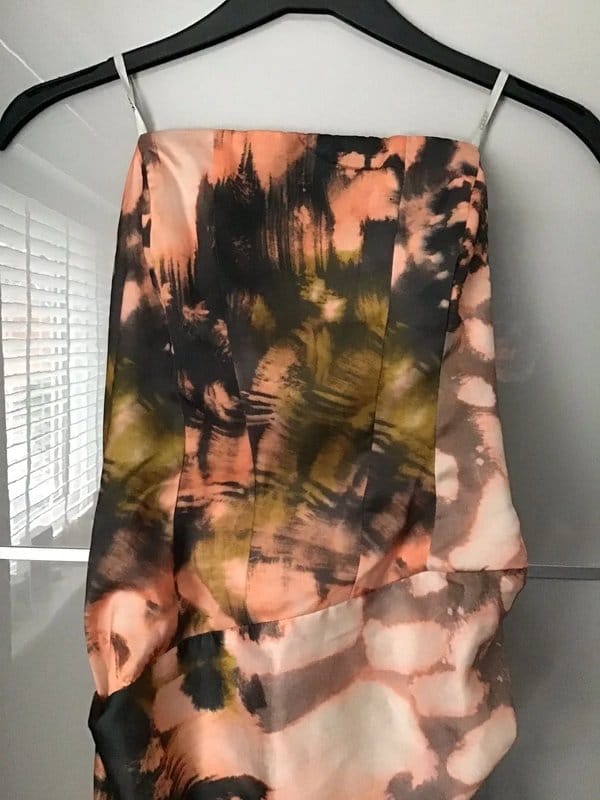 ASOS Design Multi Tie-Dye Bandeau Midi Dress Size 14