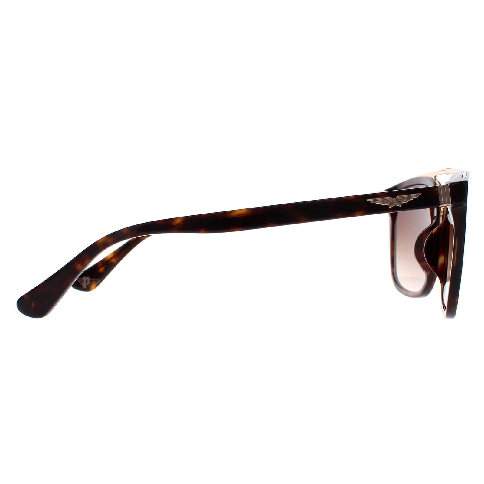 Police Police Men's Square Havana & Gold Brown Gradient SPLB41 Origins 35 Sunglasses - 4