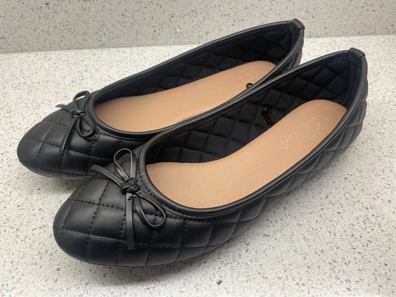 New Look NEW Black Quilted Faux Leather Ballet Flats - Size 6 - New Look Comfort Range
