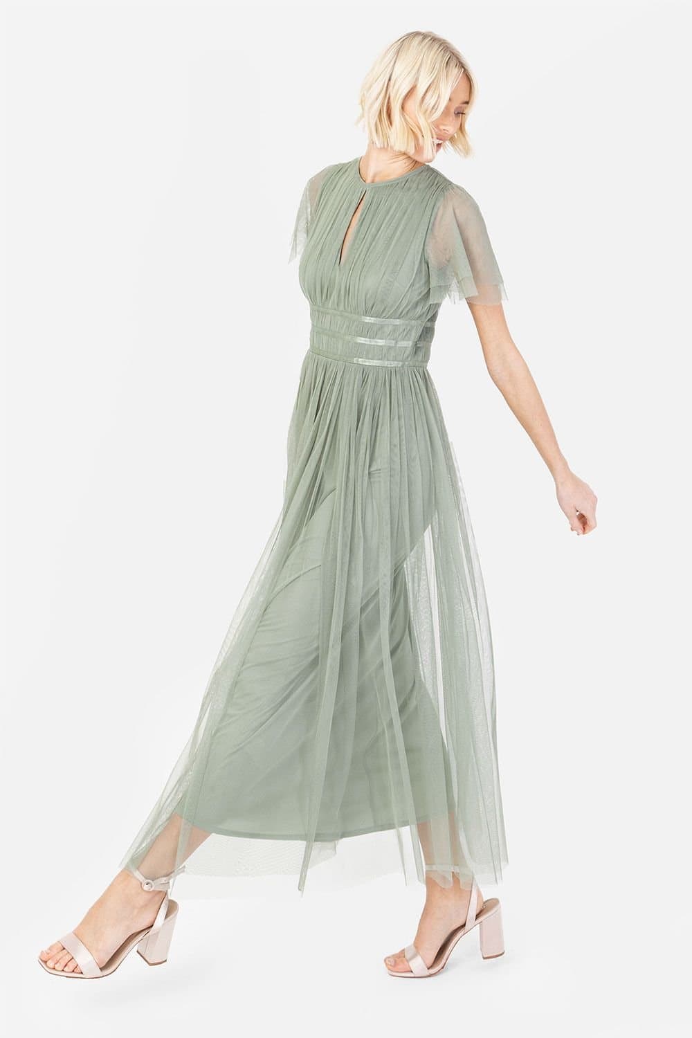 Anaya with Love Anaya with Love Green Tulle Midaxi Dress