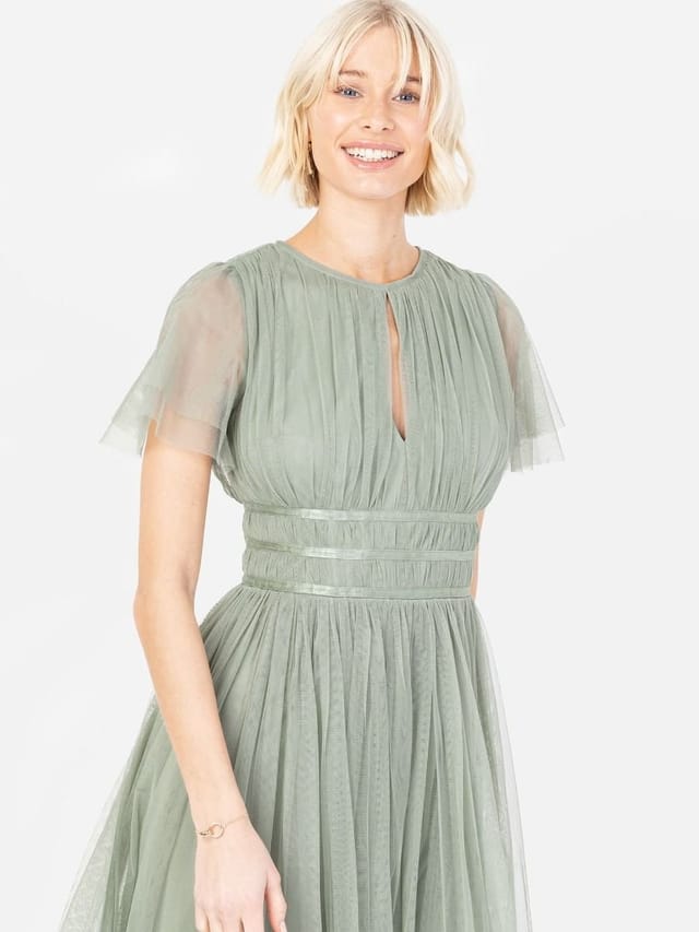 Anaya with Love Anaya with Love Women's Keyhole Detail Midaxi Dress in Green - 2