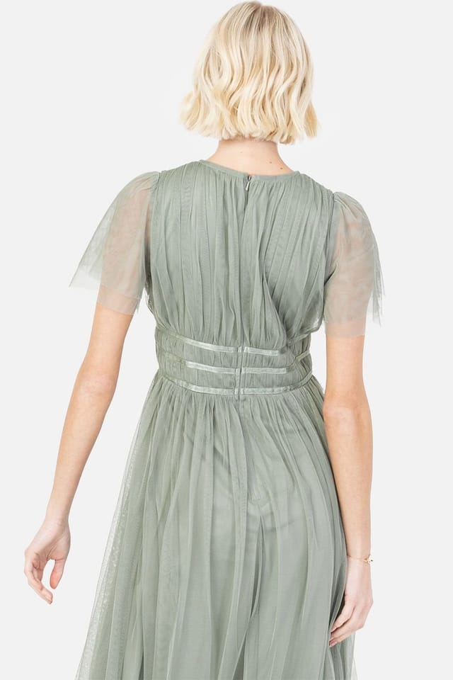 Anaya with Love Anaya with Love Women's Keyhole Detail Midaxi Dress in Green - 3