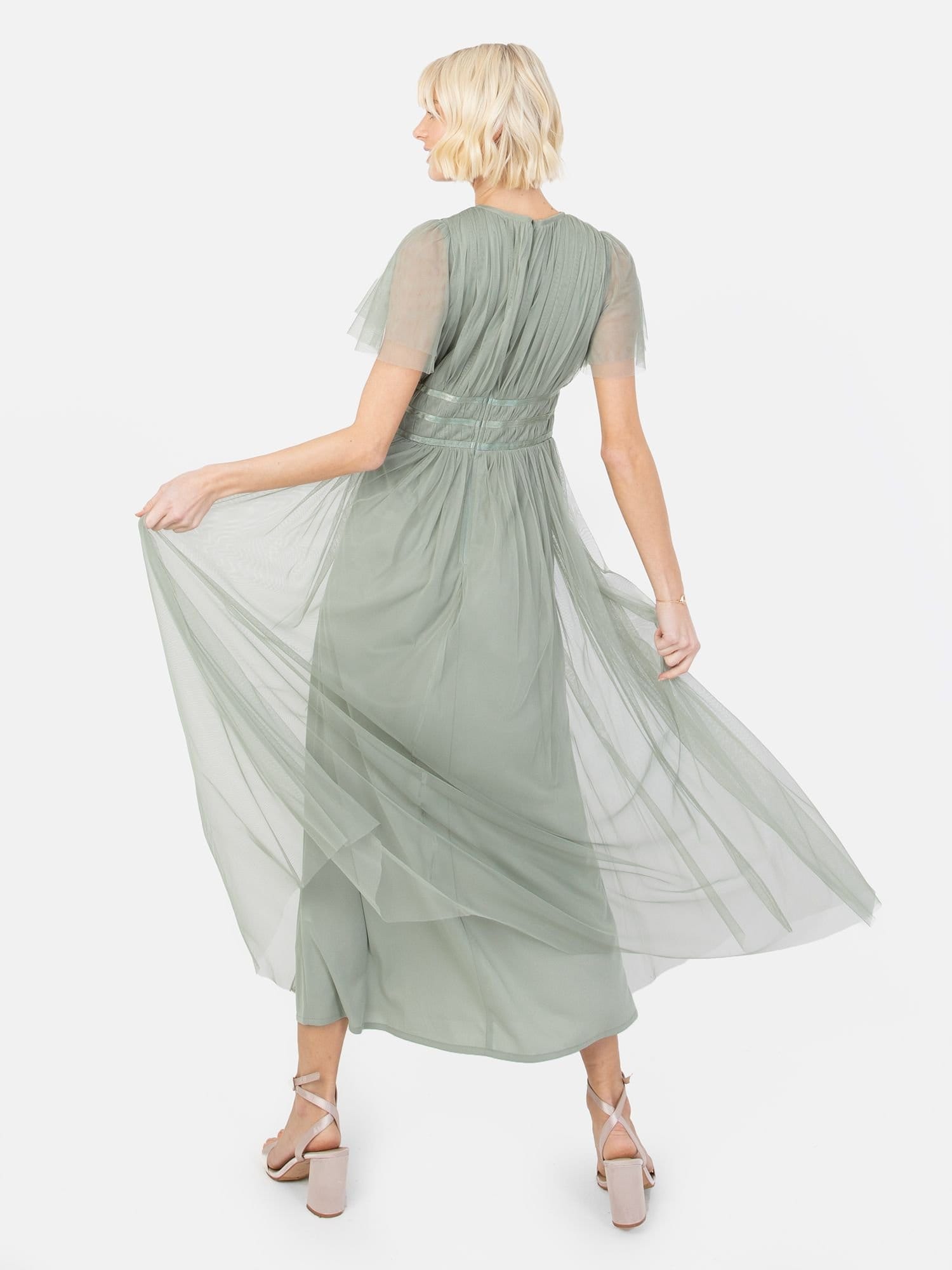 Anaya with Love Anaya with Love Women's Keyhole Detail Midaxi Dress in Green - 4