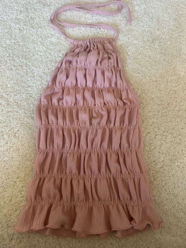 ASOS Asos Pink Ruched Halter Top