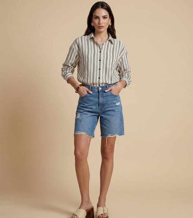 Urban Bliss Women's Grey Striped Shirt Urban Bliss New Look - 2