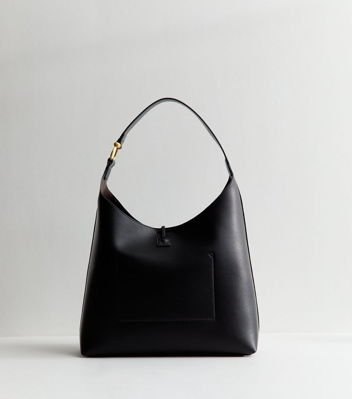 New Look Black Faux Leather Tassel Hobo Tote Bag Vegan New Look - 4