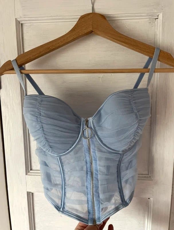 ASOS ASOS Corset Top in Light Blue