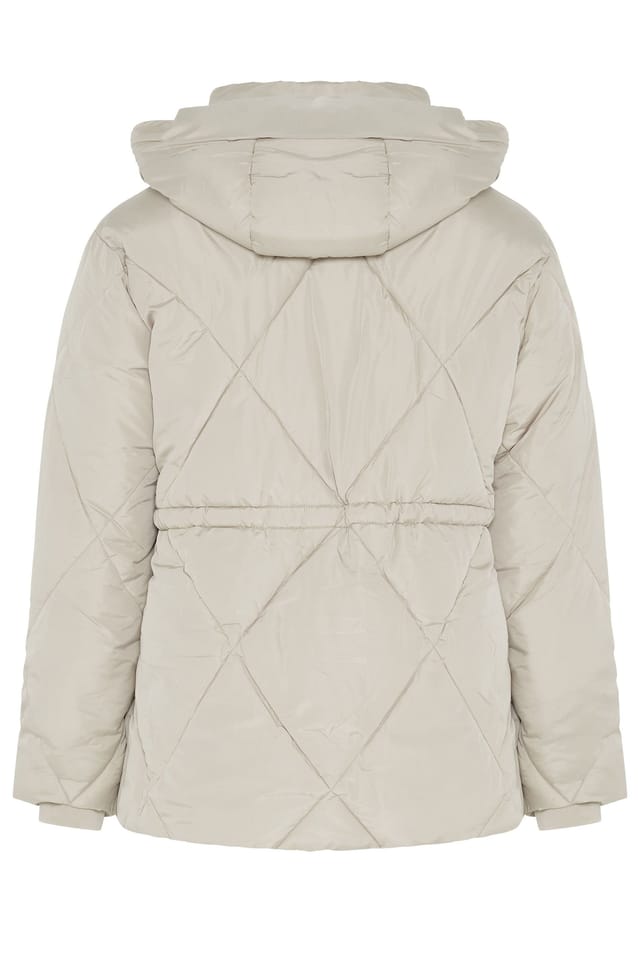 Yours Yours Women's Diamond Quilted Puffer Coat in Ivory - 2