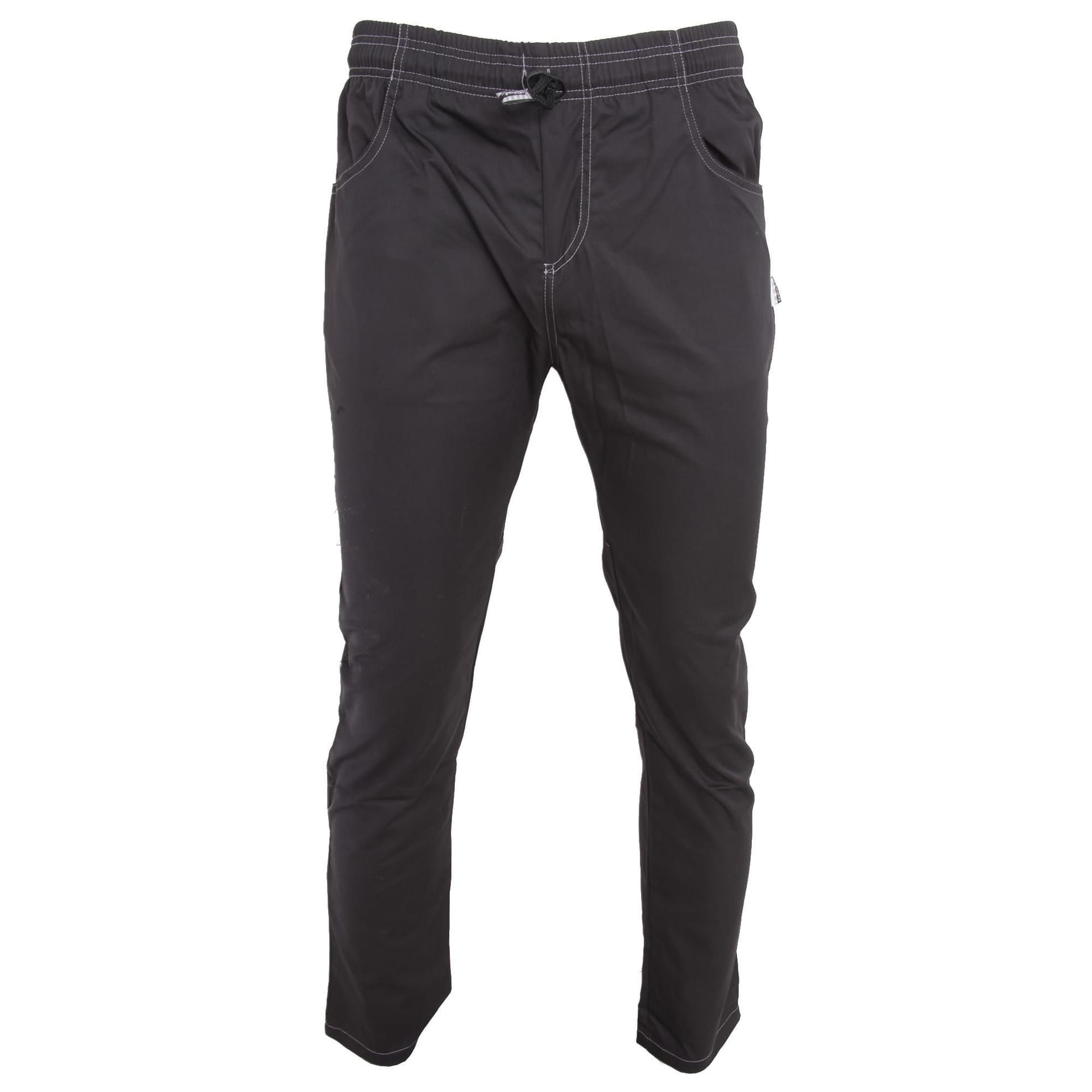 Le Chef Men's Black Slim Fit Prep Trousers