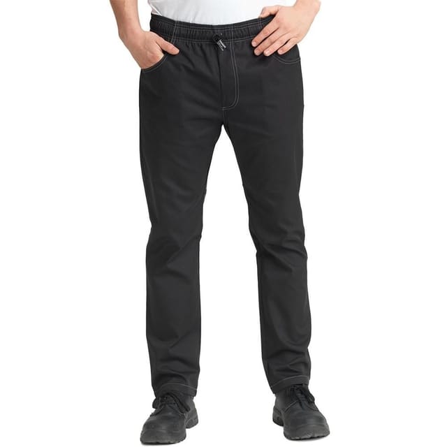 Le Chef Le Chef Men's Crease Resistant Prep Trousers in Black - 3