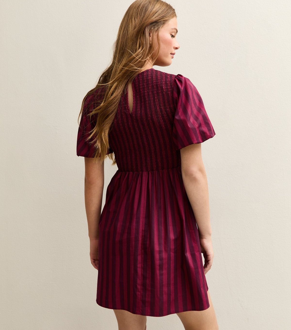 New Look Women's Red Striped Puff Sleeve Mini Dress New Look - 4