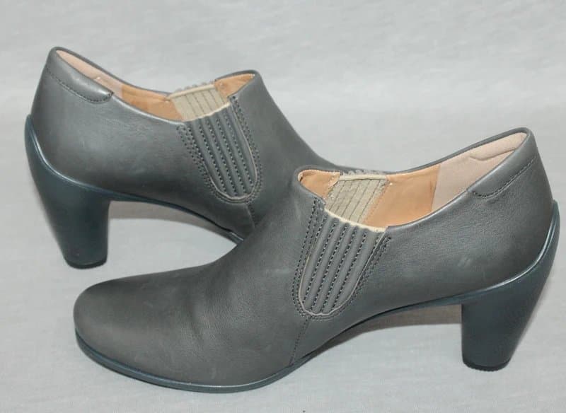 ECCO ECCO Heels Women UK 6 EU 39 Block Heel Leather Grey Smart Excellent