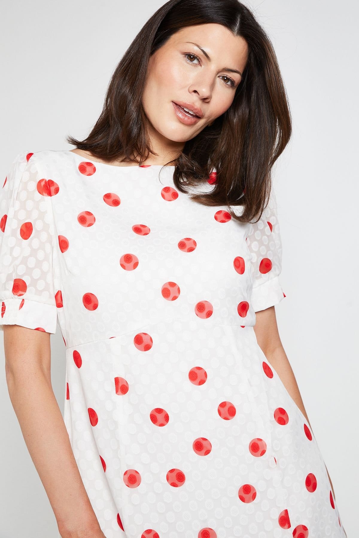 Wallis Wallis Women's Polka Dot Pleated Hem Midi Dress in Ivory - 4