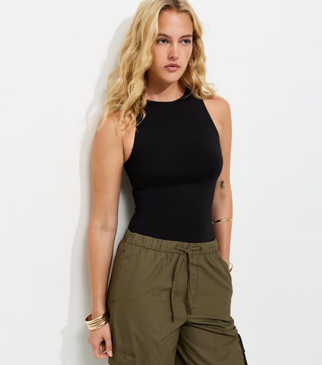 New Look Women's Tall Black Racerback Bodysuit New Look - 2