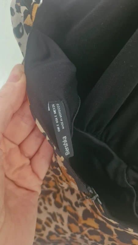 Bershka Berksha leopard print cross back dress