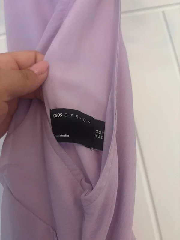 ASOS Design Halter neck lilac Wedding guest dress