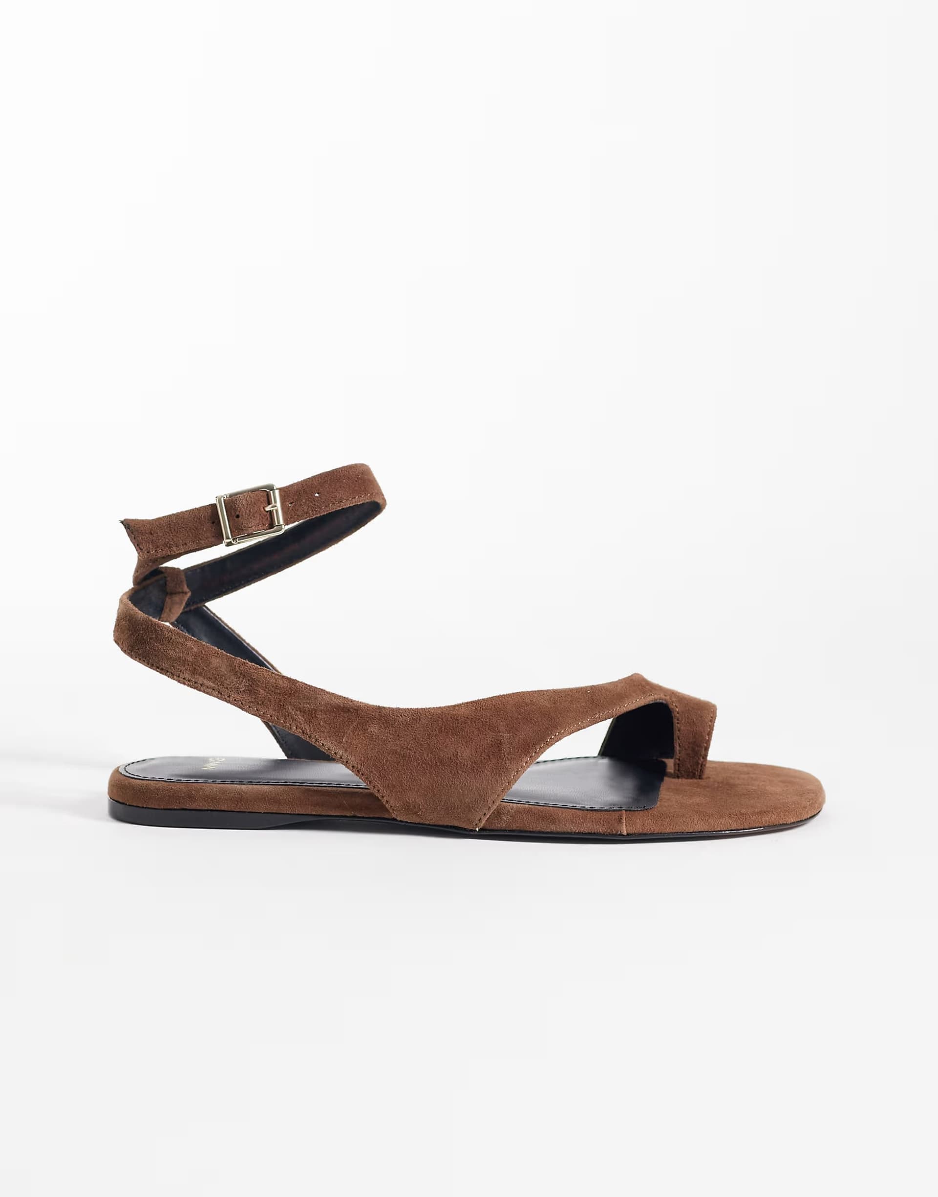 ASOS Mango 100% suede leather flat sandal in brown