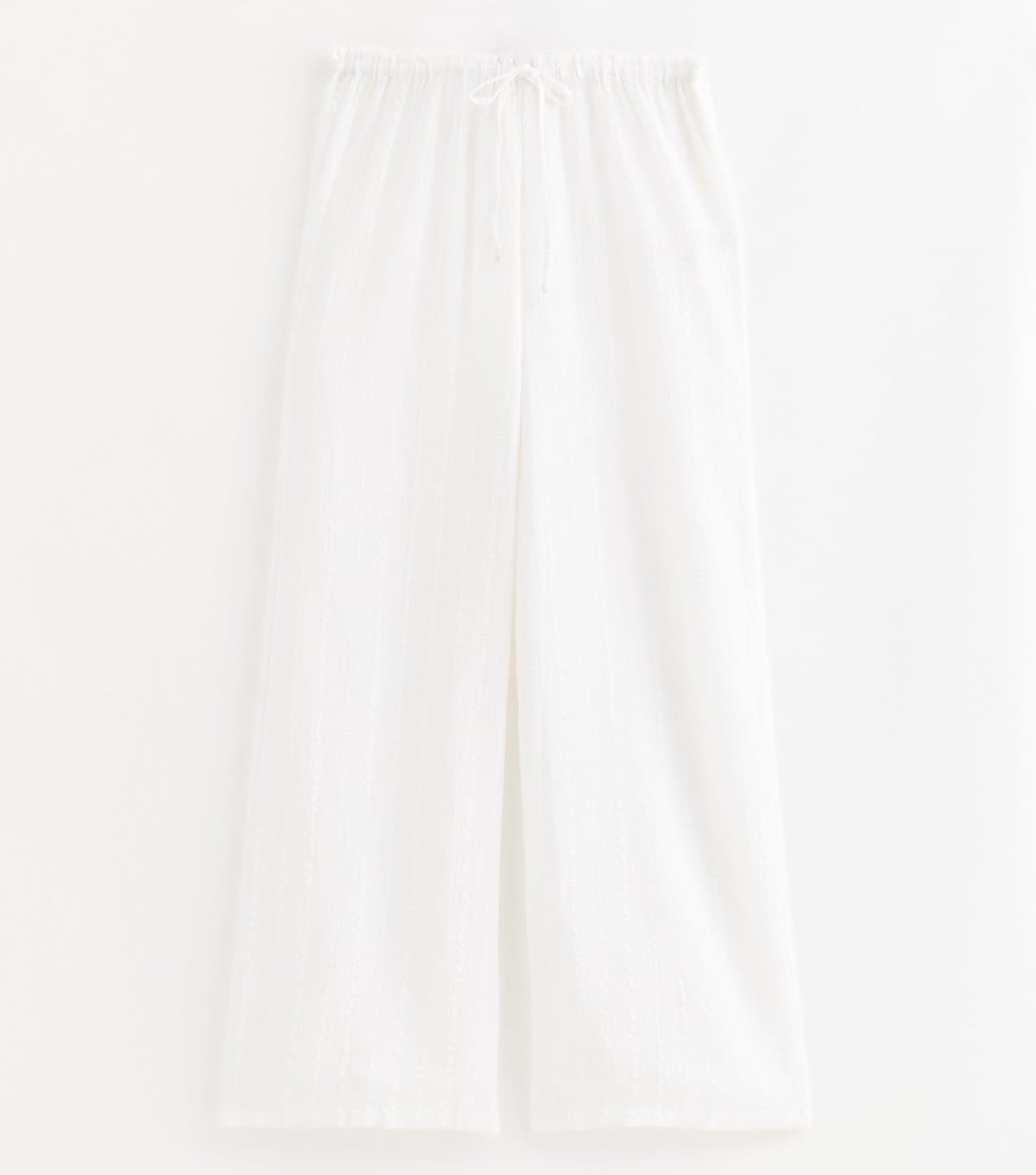 New Look Women's White Striped Beach Wide Leg Trousers New Look