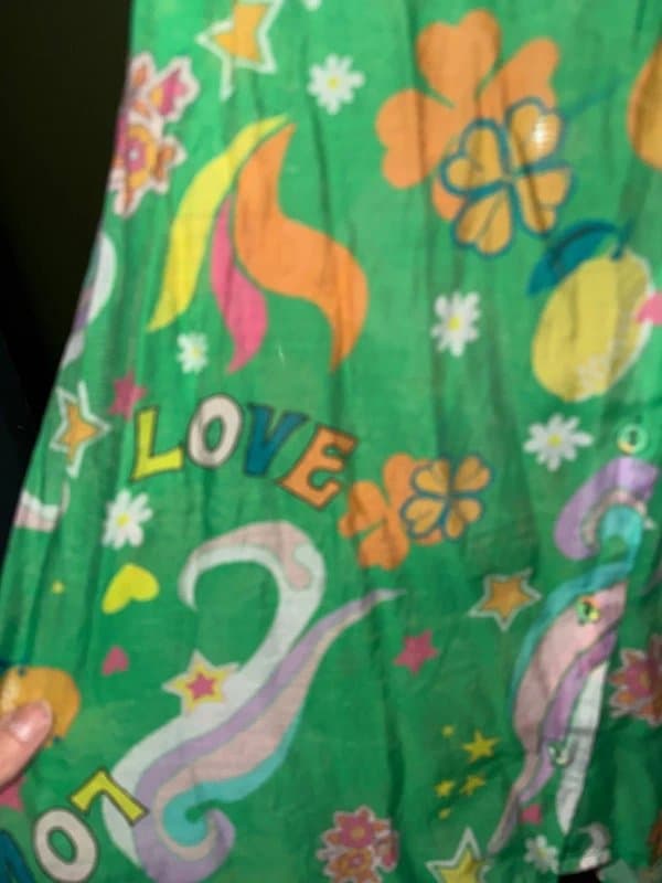 Never Fully Dressed NFD Green Sheer Love Oversized RARE Shirt Size 10 like NEW