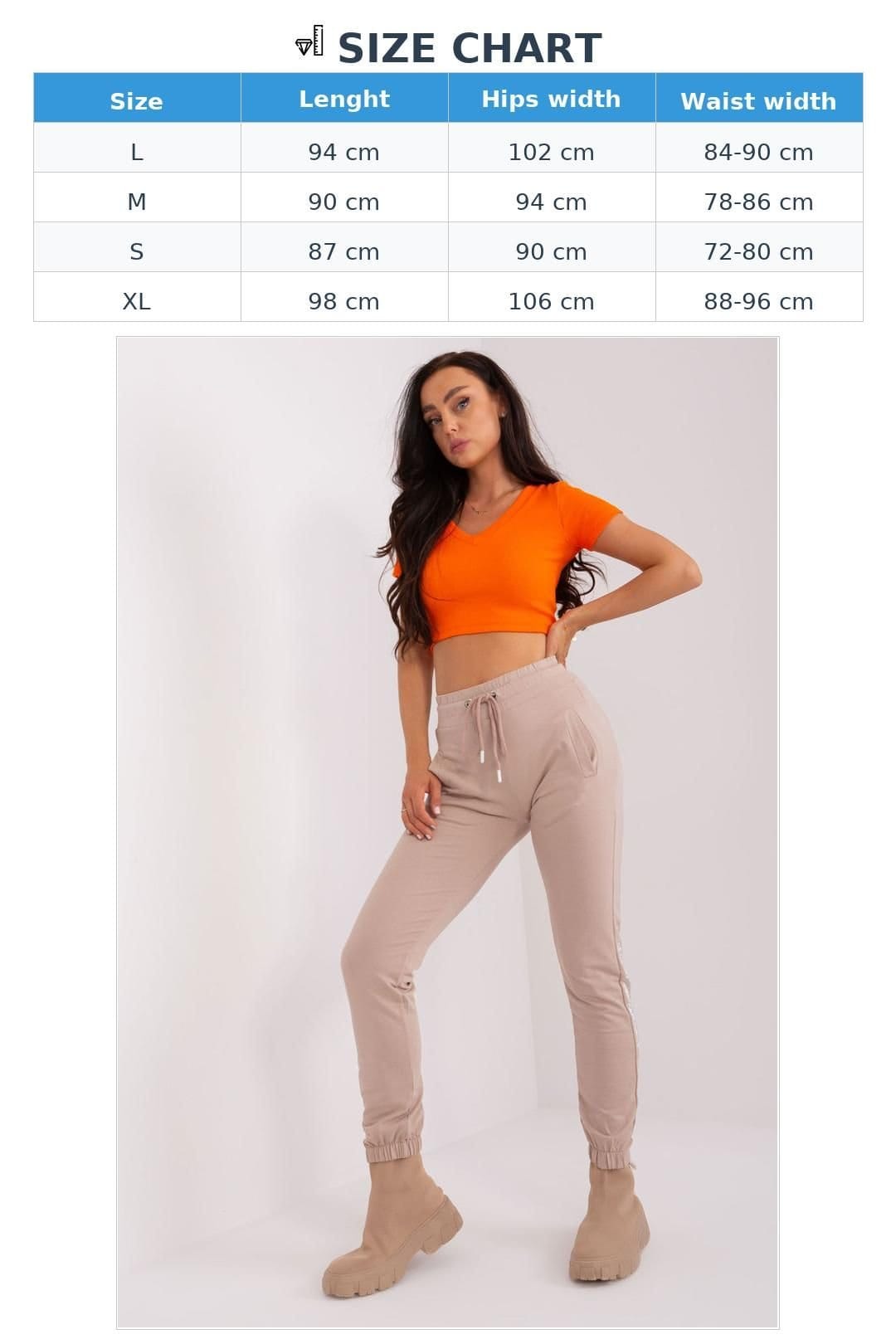 Love Lace Love Lace Women's High Waisted Cotton Sweatpants with Stud Print in Beige - 4