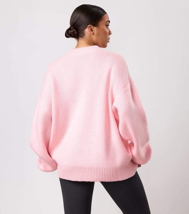 Gym King Women's Light Pink Rib Knit Sweatshirt Gym King New Look - 3
